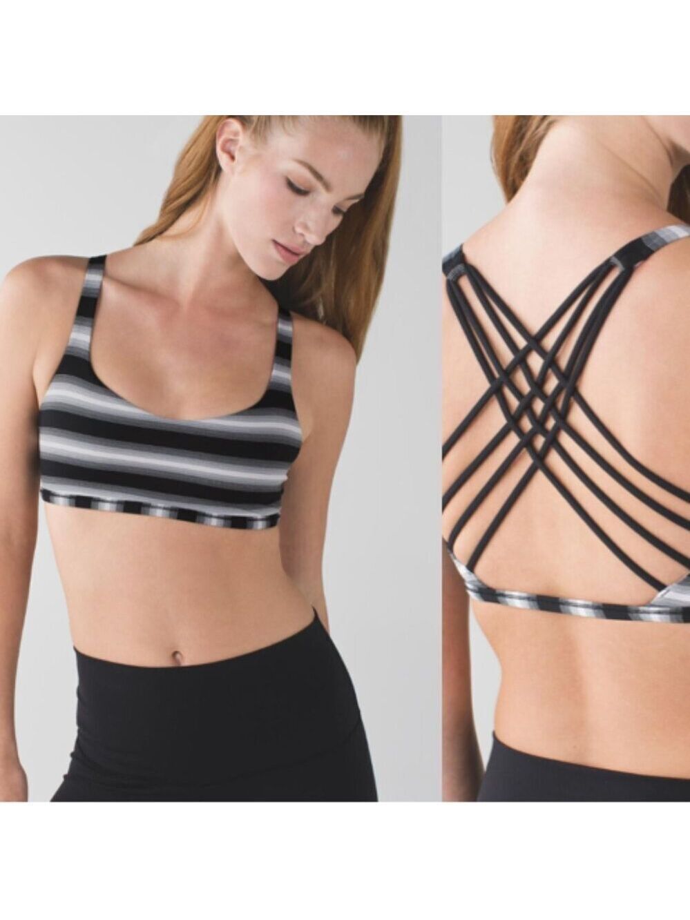 Lululemon Free To Be Wild Capilano Stripe Black White Size 6